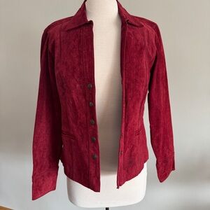 NWOT Red Suede 100% Leather Jacket - Medium
